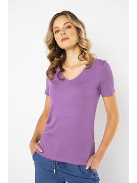 QUIOSQUE QUIOSQUE Bluzka 22-TD-BS10 Fioletowy Regular Fit