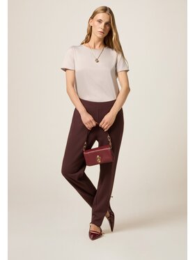 Oltre Oltre Spodnie materiałowe P273J002361N036 Bordowy Regular Fit
