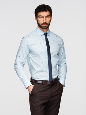 Ombre Ombre Koszula K696 Biały Regular Fit