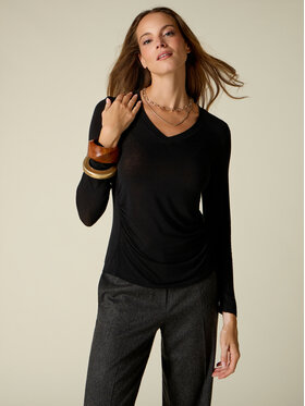 Oltre Oltre Blusa G080J104973N033 Nero Slim Fit