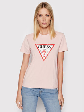 Guess Guess T-Shirt W93I0R R9I60 Różowy Regular Fit