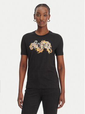Versace Jeans Couture Versace Jeans Couture Póló 80HAHE02 CJ00E Fekete Regular Fit