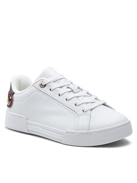 Tommy Hilfiger Tommy Hilfiger Sneakersy Button Detail Court Sneaker FW0FW06733 Biały