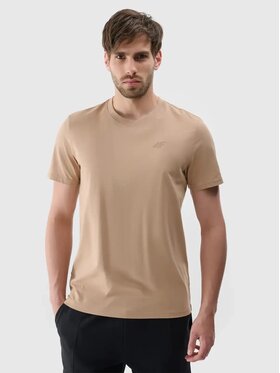 4F 4F T-Shirt 4FWSS25TTSHM2074-83S Brązowy Regular Fit