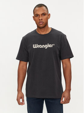 Wrangler Wrangler T-Shirt Logo 112350526 Czarny Regular Fit