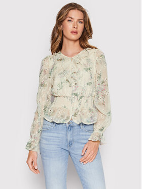 Guess Guess Риза Yumi Eyelet W2GH24 WEIC0 Бежов Regular Fit