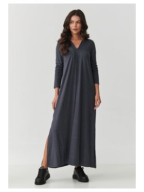 Makadamia Makadamia Sukienka codzienna M895 Szary Loose Fit