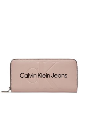 Calvin Klein Jeans Calvin Klein Jeans Didelė Moteriška Piniginė Sculpted Mono Zip Around Mono K60K607634 Rožinė