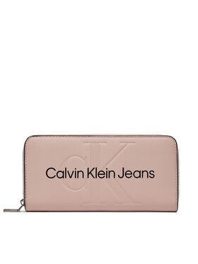 Calvin Klein Jeans Calvin Klein Jeans Duży Portfel Damski Sculpted Mono Zip Around Mono K60K607634 Różowy
