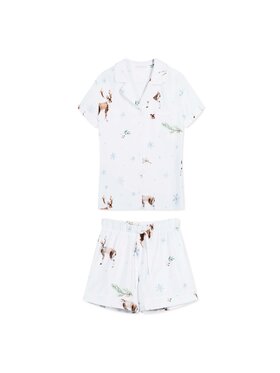 White pocket White pocket Piżama Satynowa Biały Regular Fit