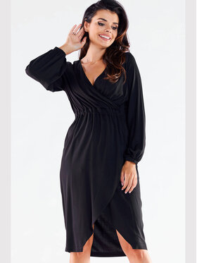 Awama Awama Vestito estivo A523 Nero Basic Fit