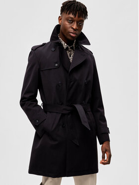 Selected Homme Selected Homme Тренч 16087902 Черен Regular Fit
