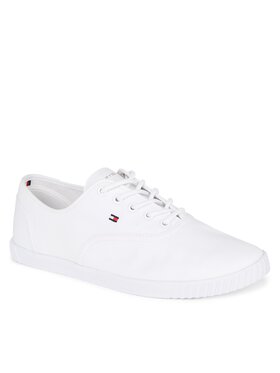 Tommy Hilfiger Tommy Hilfiger Tennis Canvas Lace Up Sneaker FW0FW07805 Blanc