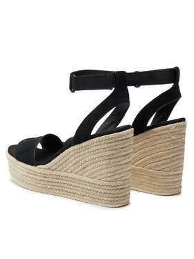 Calvin Klein Jeans Espadrile Wedge Sandal Su Mg Btw YW0YW01026 Črna