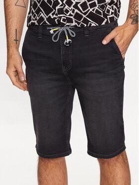 INDICODE INDICODE Szorty jeansowe Ramon 70-541 Czarny Regular Fit