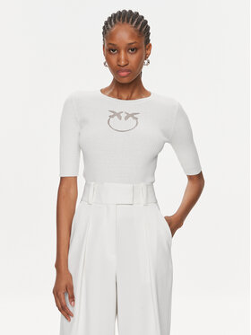 PINKO Pinko Džemper Tritone 102017 A1KW Bijela Slim Fit
