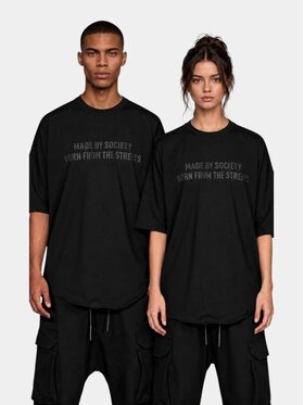 MADE BY SOCIETY MADE BY SOCIETY T-Shirt BORN FROM THE STREETS - T18040 Czarny Basic Fit