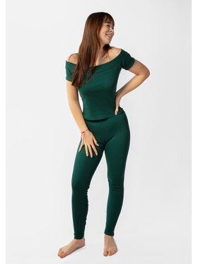DKaren Sport DKaren Sport Komplet bluzka i spodnie Bayo Zielony Slim Fit