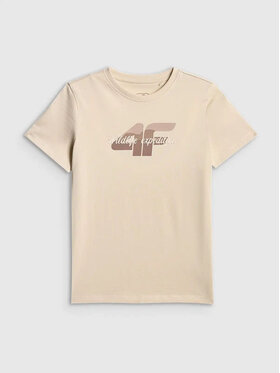 4F 4F T-Shirt 4FJWSS26TTSHF2885 Beżowy Active Fit