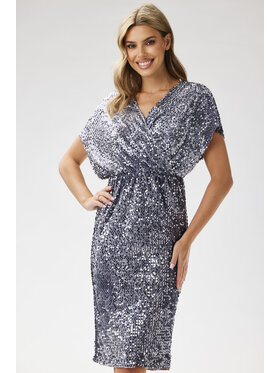 Awama Awama Večerné šaty A698 Sivá Basic Fit