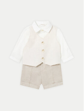 Mayoral Mayoral Completo camicia e pantaloncini 01220 Beige Regular Fit