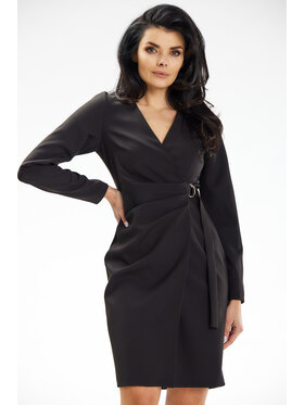 Awama Awama Sukienka letnia A637 Czarny Basic Fit