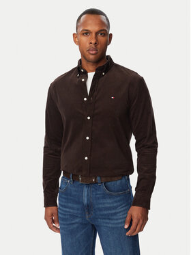 Tommy Hilfiger Tommy Hilfiger Camicia Solid MW0MW40486 Marrone scuro Regular Fit