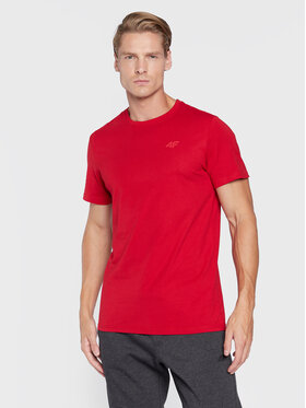 4F 4F T-Shirt H4Z22-TSM352 Czerwony Regular Fit