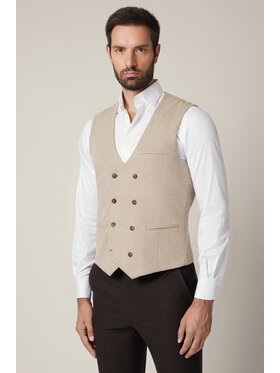 Lancerto Lancerto Kamizelka Cingoli KA131225000004 Beżowy Slim Fit