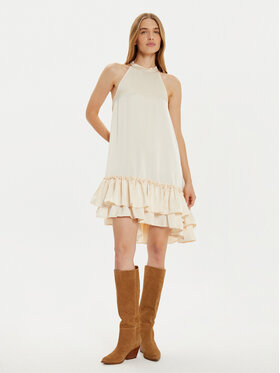 YAS YAS Koktejlové šaty Eleanor 26034241 Écru Regular Fit