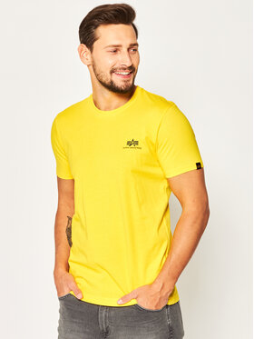 Alpha Industries Alpha Industries T-Shirt Basic T Small Logo 188505 Żółty Regular Fit