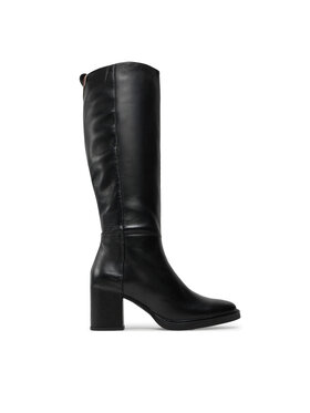 Tommy Hilfiger Tommy Hilfiger Kozaki Long Boot Mid Wrapped Lthr Heel FW0FW08099 Czarny