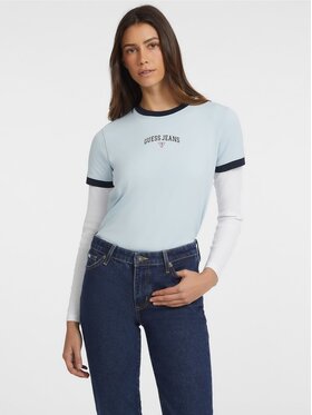 Guess Jeans Guess Jeans T-Shirt 165655 Niebieski Classic Fit