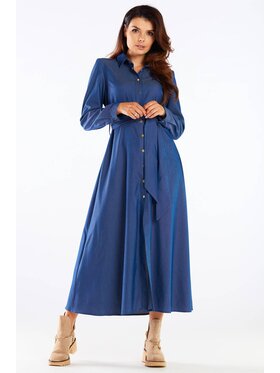 Awama Awama Vestito estivo A451 Blu Basic Fit