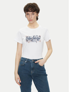 Pepe Jeans Pepe Jeans Tricou Rosalind PL506034 Alb Regular Fit