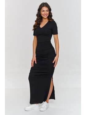Makadamia Makadamia Sukienka codzienna M872 Czarny Cutted Fit