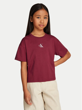 Calvin Klein Jeans Calvin Klein Jeans Тишърт Logo IG0IG02136 Бордо Boxy Fit