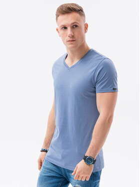Ombre Ombre T-Shirt S1369 Niebieski Regular Fit