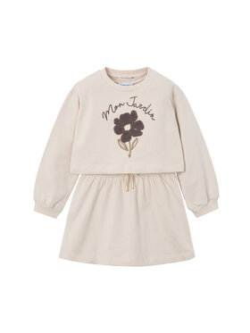 Mayoral Mayoral Komplet bluza i sukienka 4927 Beżowy Regular Fit