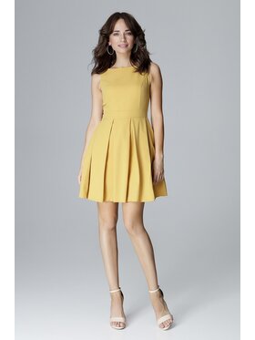 Lenitif Lenitif Sukienka L006 Żółty Regular Fit