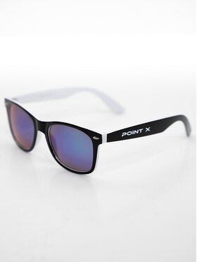 Point X Point X Okulary przeciwsłoneczne Okulary Przeciwsłoneczne Wayfarer Czarne / Białe / Niebieskie Point X Name Contrast uni Czarny