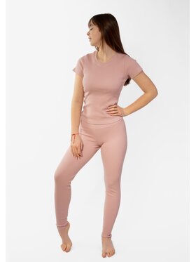 DKaren Sport DKaren Sport Komplet bluzka i spodnie Halima Różowy Slim Fit