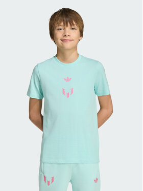 adidas adidas Koszulka techniczna Messi Tee Kids Turkusowy Regular Fit