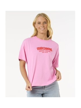 Rip Curl Rip Curl T-Shirt Surf Puff Relaxed Tee Różowy Relaxed Fit