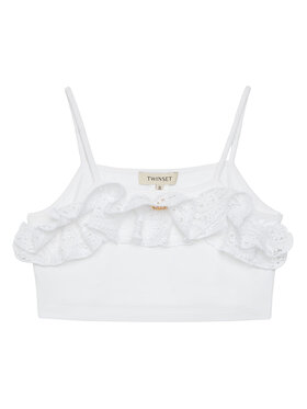 TWINSET TWINSET Top 251GJ2QR5 Weiß Slim Fit