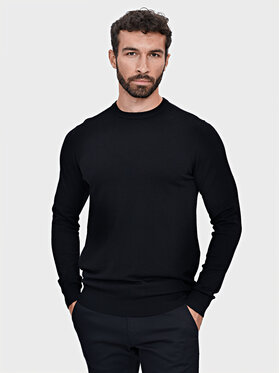 Evenemen Evenemen Sweter Round Neck Czarny Slim Fit