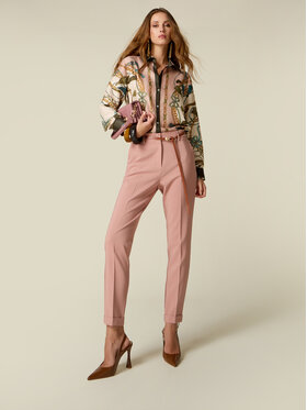 Oltre Oltre Pantaloni di tessuto P04ER009410N0A6 Rosa Regular Fit