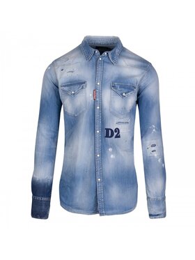 Dsquared2 Dsquared2 džínsová košeľa S74DM0494 S30341 470 Modrá Regular Fit