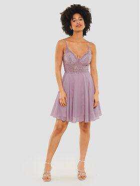 Swing Swing Koktejlové šaty 5AE19300 Růžová Slim Fit