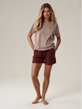 Atlantic Atlantic Piżama Embroidery Bordowy Oversize